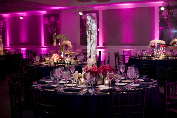 Reception lighting for weddings and events - Lavender Uplighting